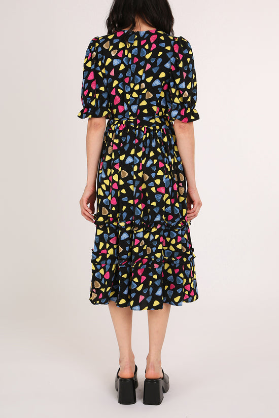 Nico Multicolor Geo Print Tiered Midi Summer Dress - Shop Beulah Style