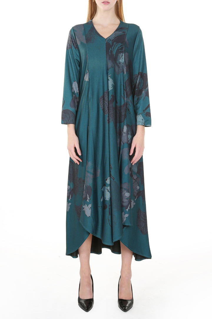 Harlow Abstract Printed High Low Midi Dress - Shop Beulah Style