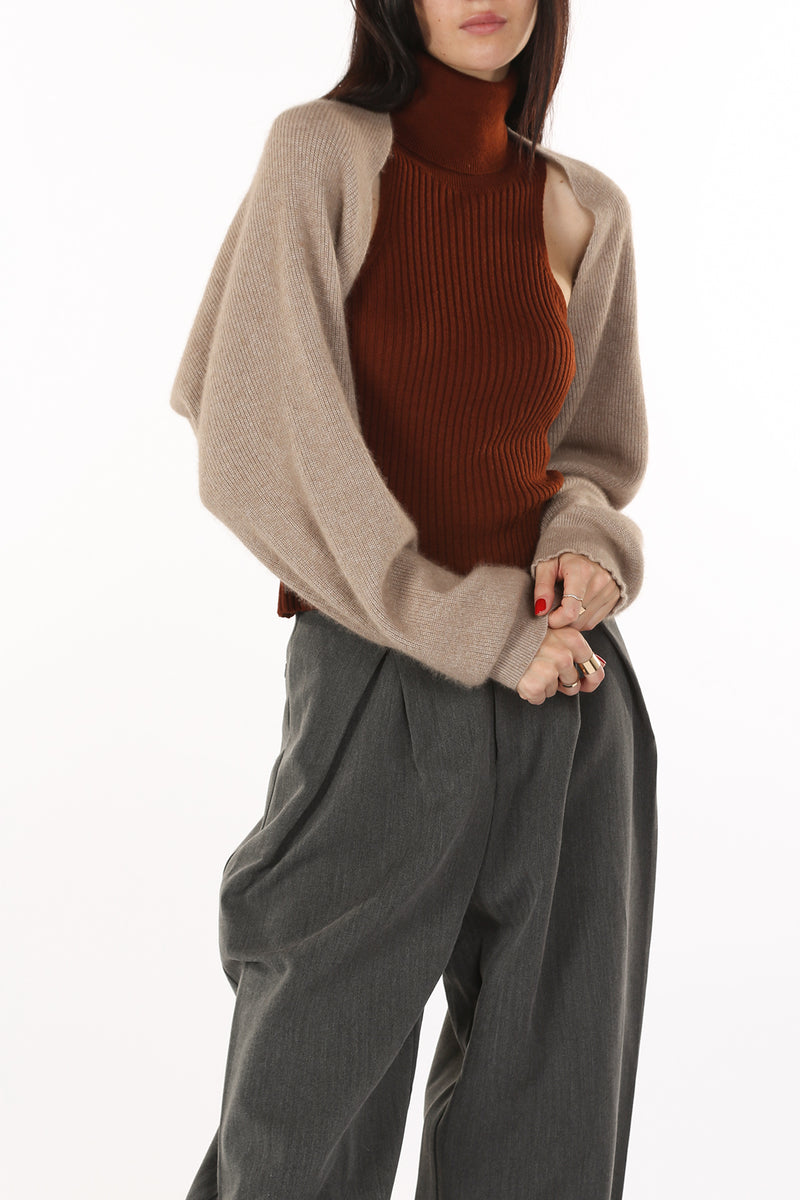 Talan Cropped Open Rib Knit Cardigan - Shop Beulah Style