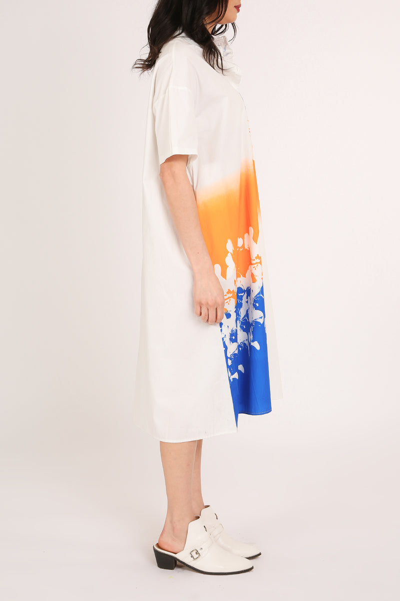 Samuel Multicolor Abstract Printed Midi Shirt Dress - Shop Beulah Style