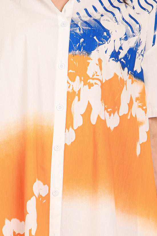 Samuel Multicolor Abstract Printed Midi Shirt Dress - Shop Beulah Style
