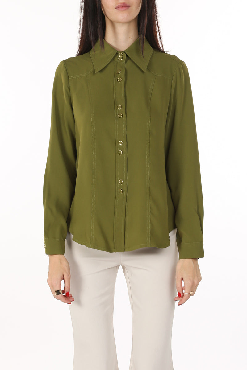 Liam Double Button Design Blouse Shirt - Shop Beulah Style