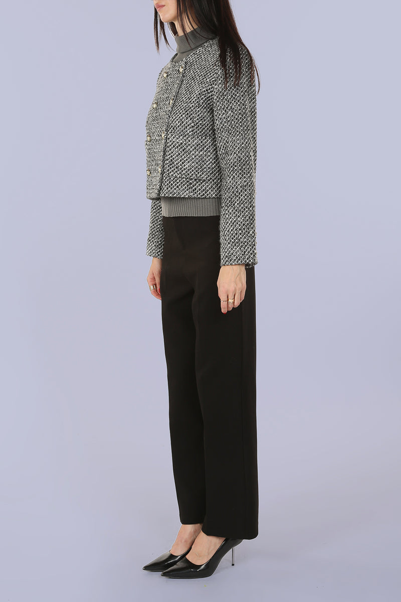 Ken Double Breasted Tweed Crop Jacket - Shop Beulah Style