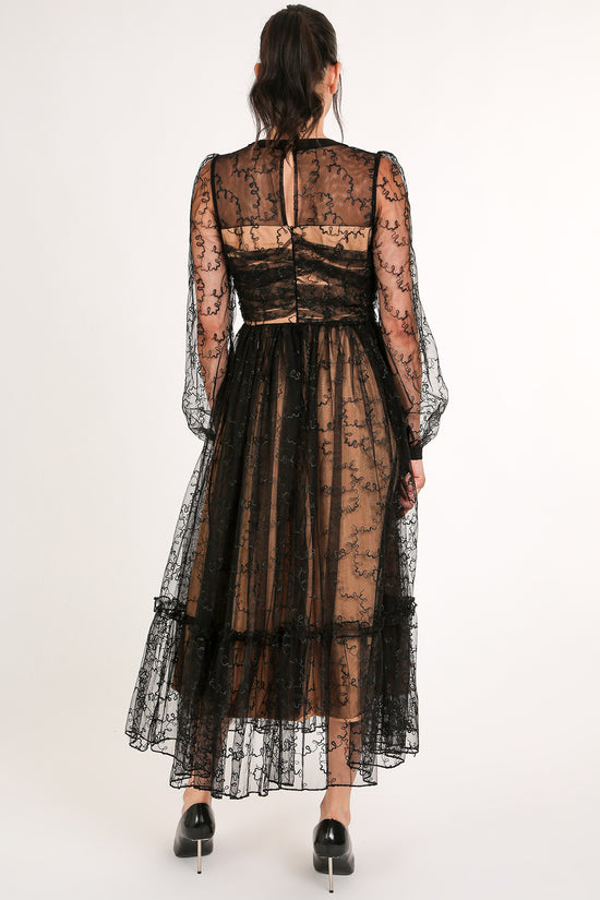 Jonah Embellished & Embroidered Mesh Maxi Dress - Shop Beulah Style