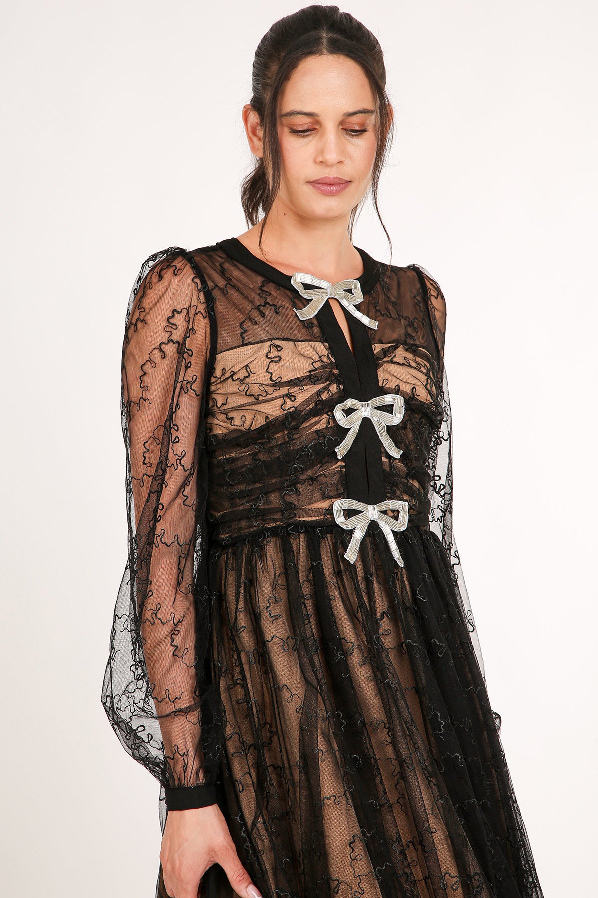 Jonah Embellished & Embroidered Mesh Maxi Dress - Shop Beulah Style
