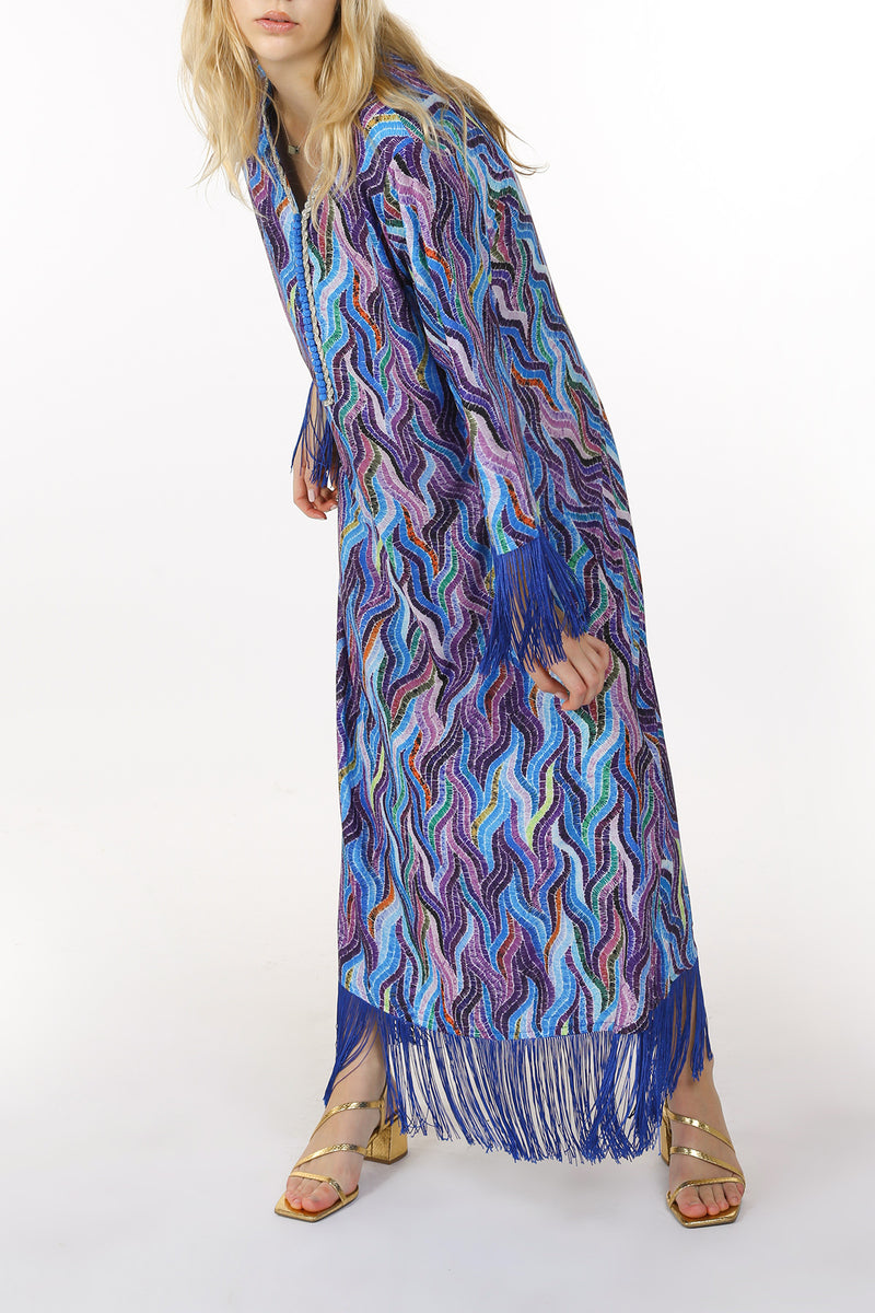Mariah Embellished Multi Print Tassel Detailed Maxi Dress - Shop Beulah Style
