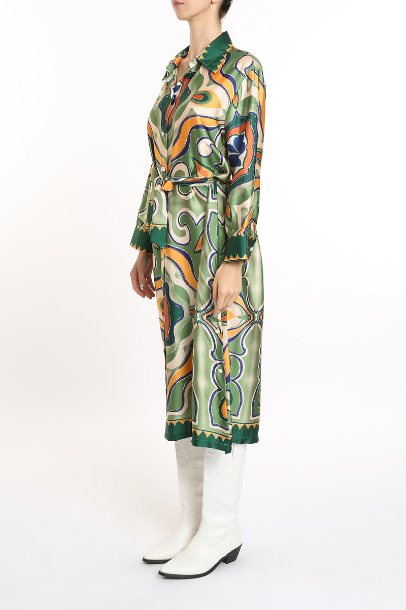 Tiara Abstract Multi Print Collared Button Down Maxi Dress - Shop Beulah Style