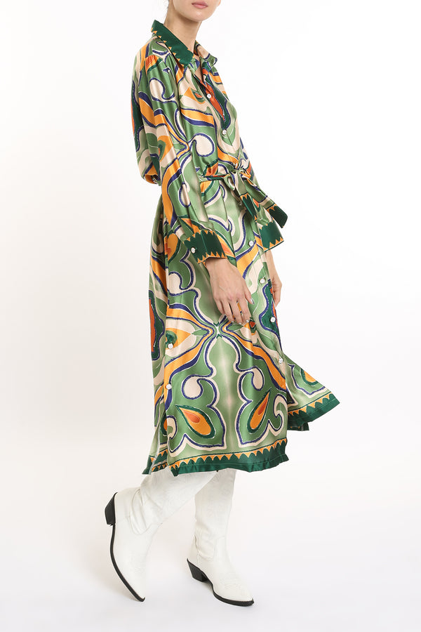 Tiara Abstract Multi Print Collared Button Down Maxi Dress - Shop Beulah Style