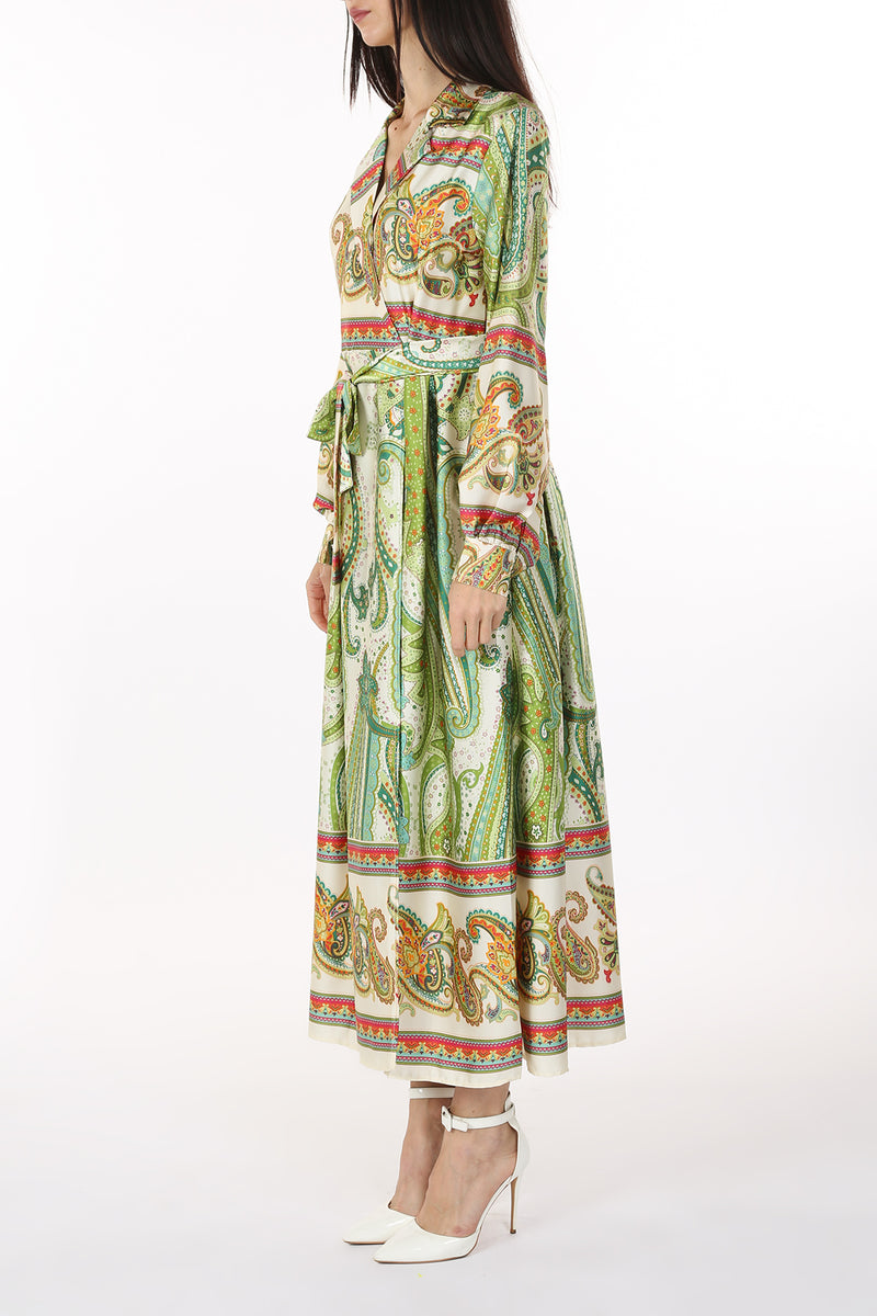 Dakota Multi Paisley Print Wrapped Maxi Dress - Shop Beulah Style