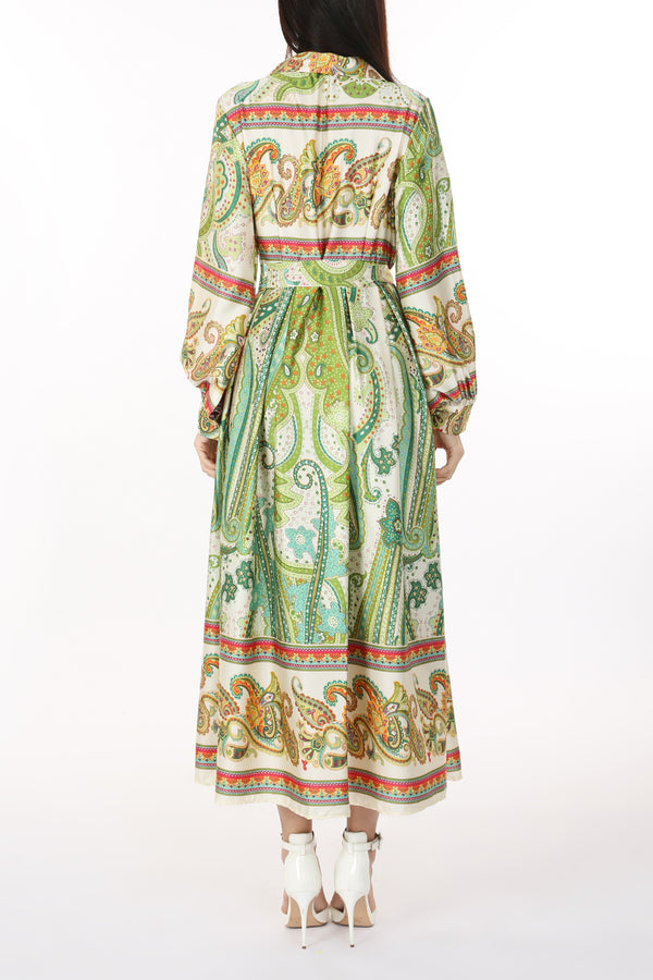 Dakota Multi Paisley Print Wrapped Maxi Dress - Shop Beulah Style