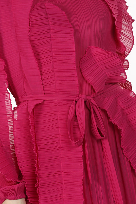 Joe Pleated Ruffled Detail Sheer Maxi Dress - Shop Beulah Style