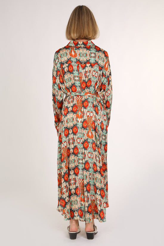 Evie Multicolor Print Collared High Low Midi Dress - Shop Beulah Style