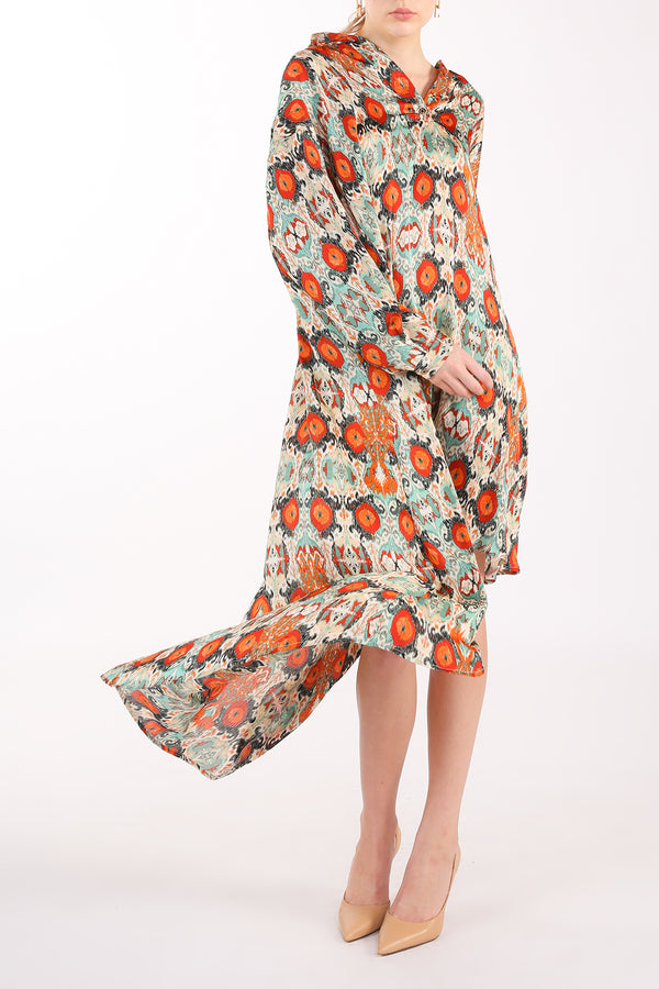 Evie Multicolor Print Collared High Low Dress - Shop Beulah Style