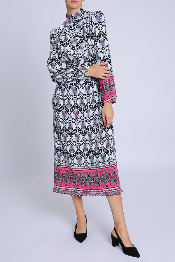 Bonnie Geometric Floral Print Printed Midi Dress - Shop Beulah Style