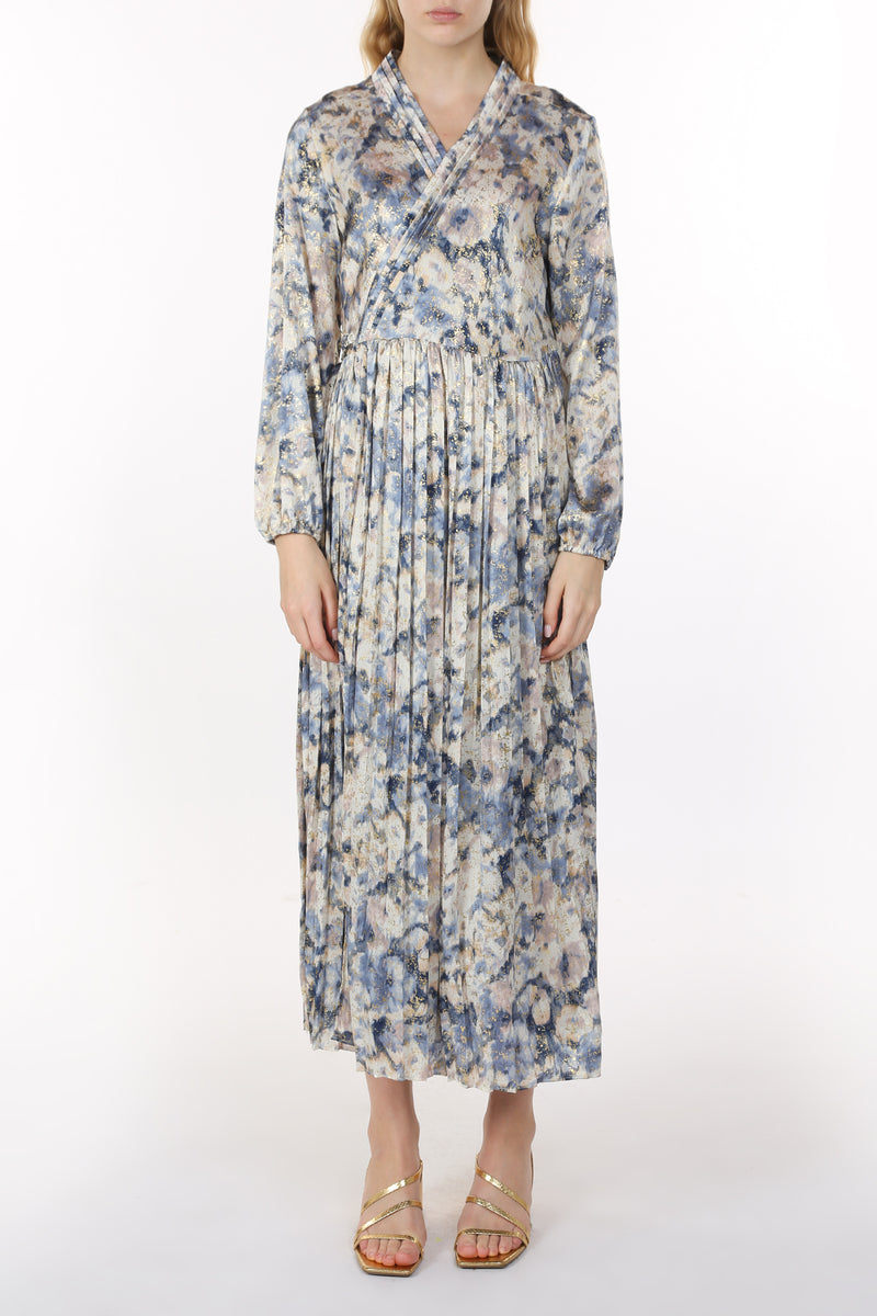 Vanessa Multi Print Glitter Detail Surplice Maxi Dress - Shop Beulah Style