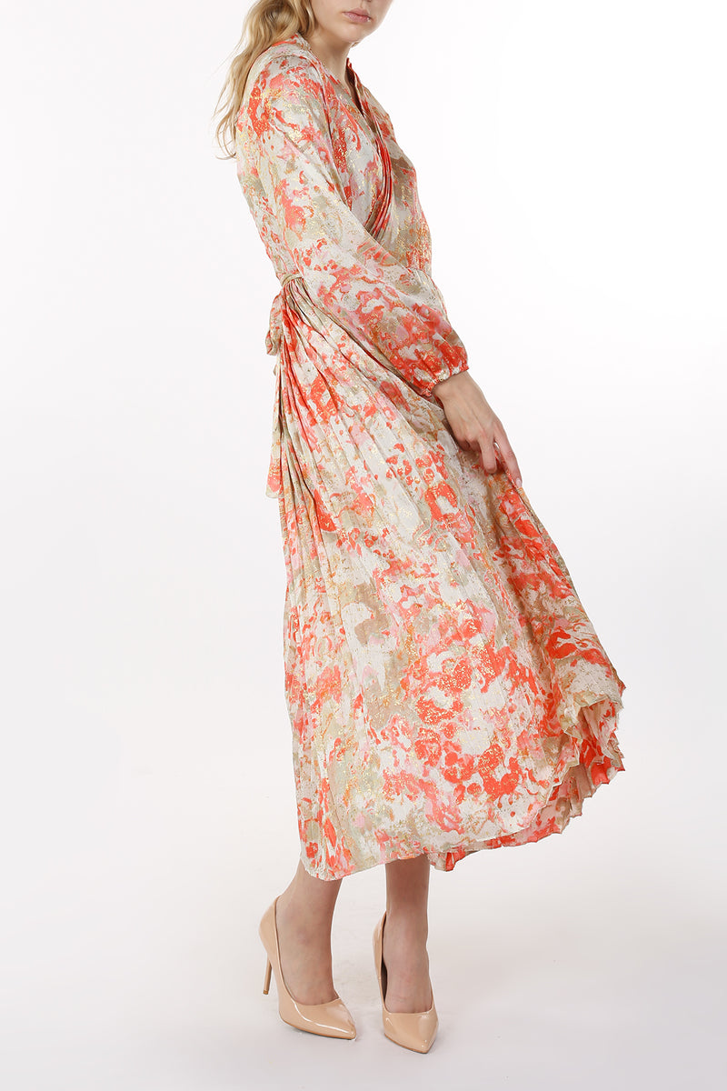 Vanessa Multi Print Glitter Detail Surplice Maxi Dress - Shop Beulah Style