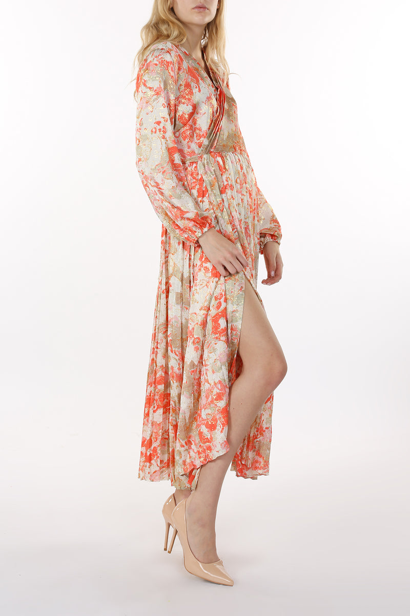 Vanessa Multi Print Glitter Detail Surplice Maxi Dress - Shop Beulah Style