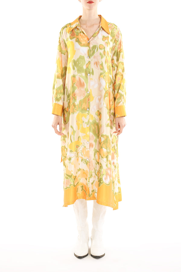Jovany Multi Print Faded Tie Dye Maxi Shirt Dress - Shop Beulah Style