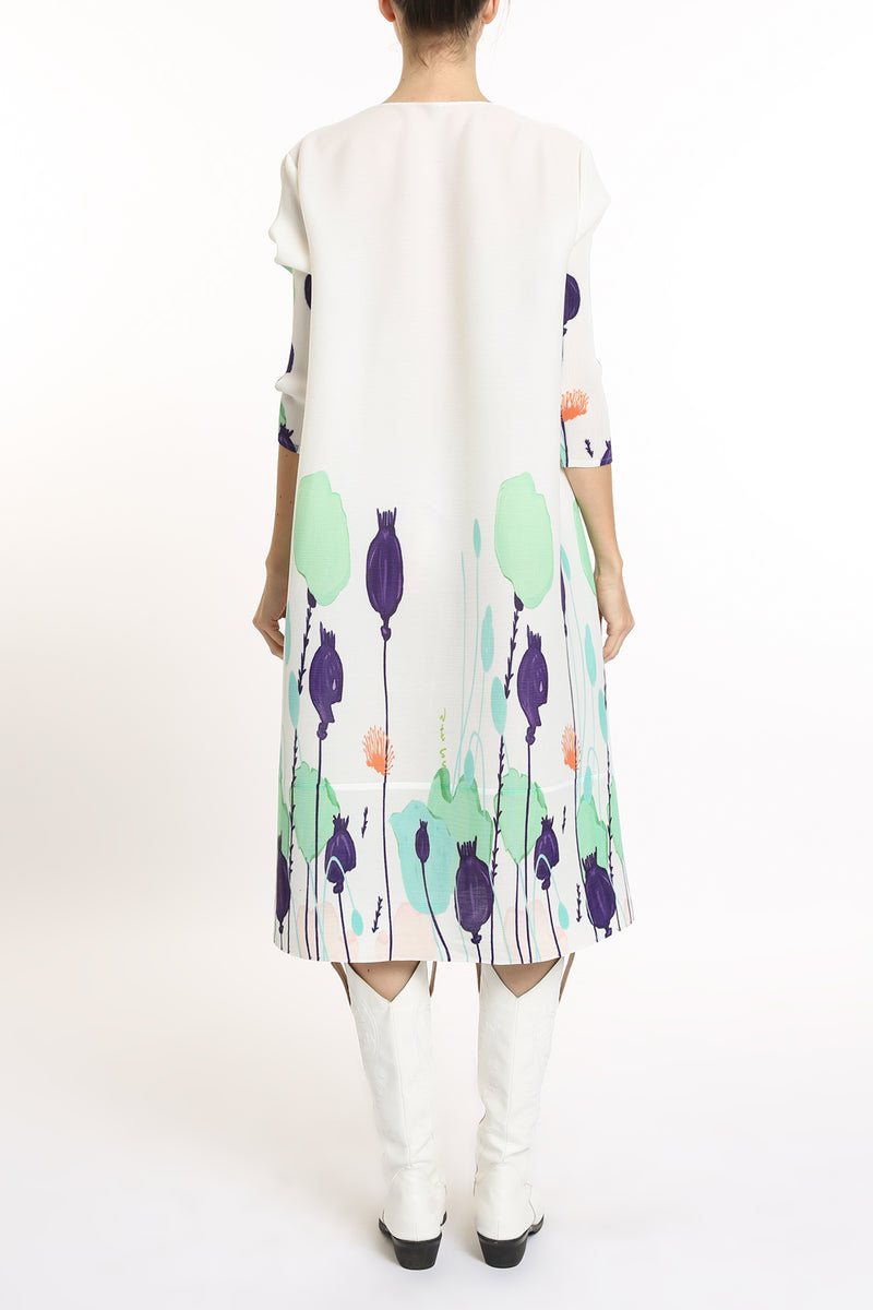 Jackie Modern Print Pleated Midi Dress - Shop Beulah Style