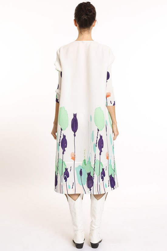 Jackie Modern Print Pleated Midi Dress