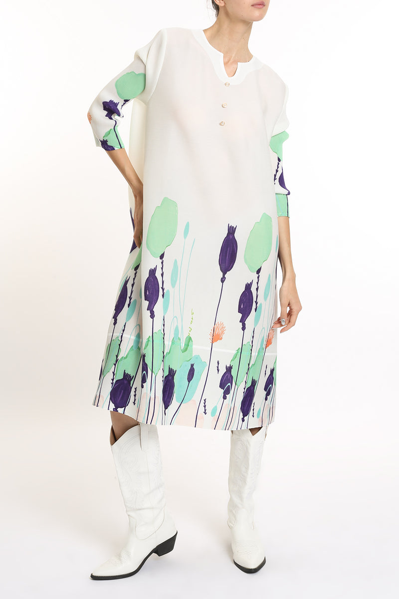 Jackie Modern Print Pleated Midi Dress - Shop Beulah Style