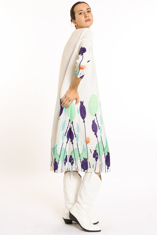 Jackie Modern Print Pleated Midi Dress