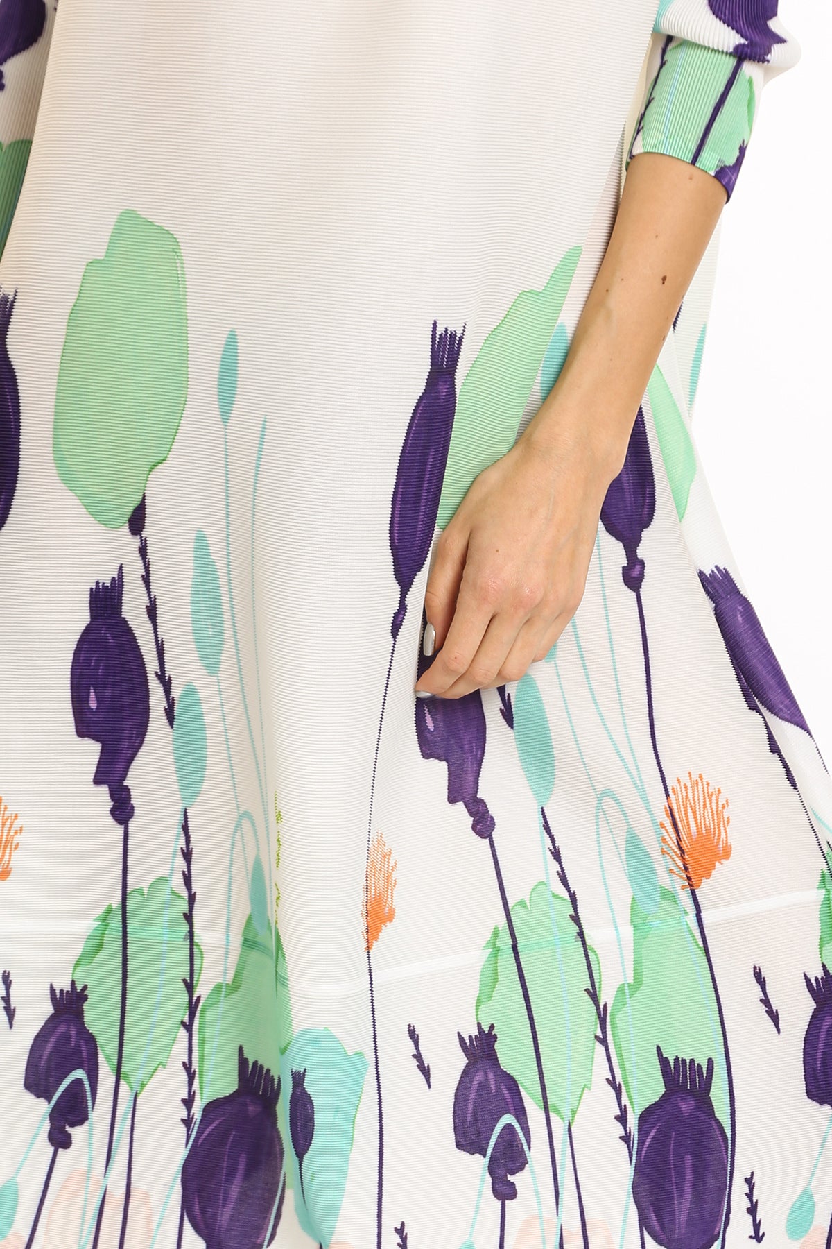 Jackie Modern Print Pleated Midi Dress