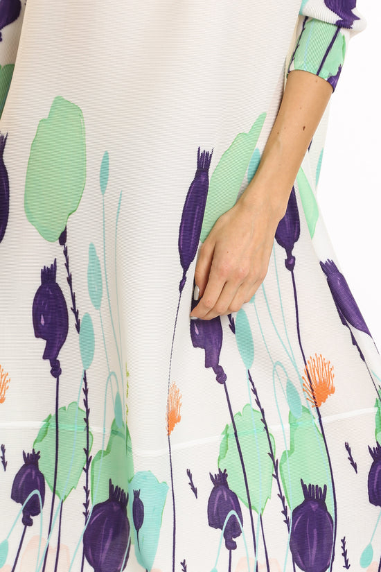 Jackie Modern Print Pleated Midi Dress