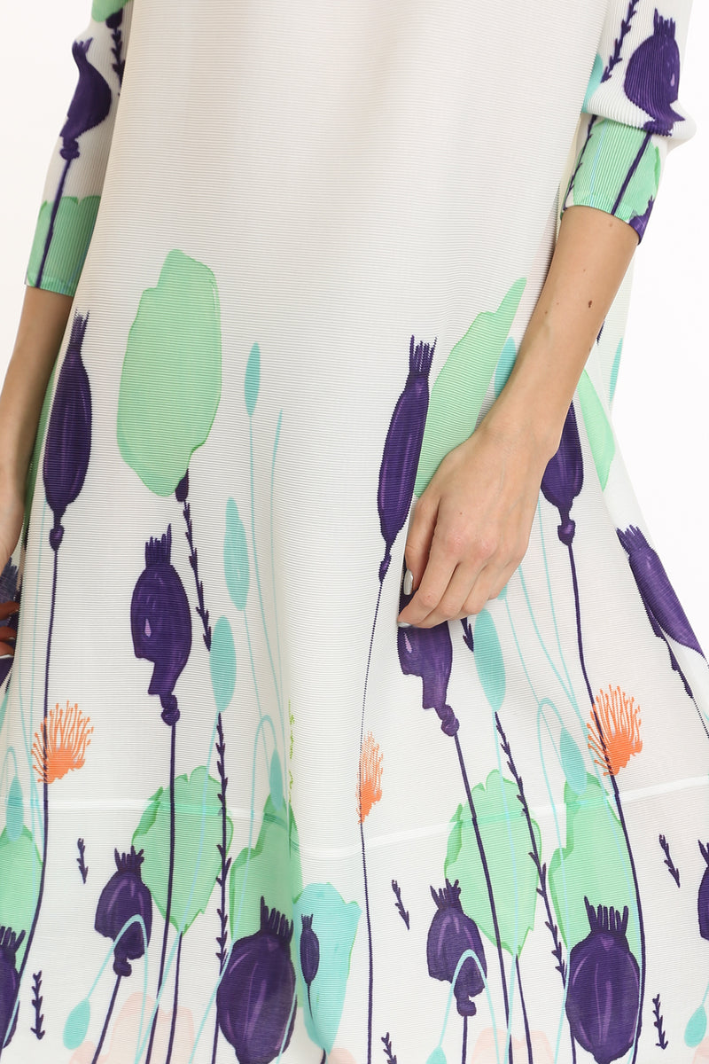 Jackie Modern Print Pleated Midi Dress - Shop Beulah Style