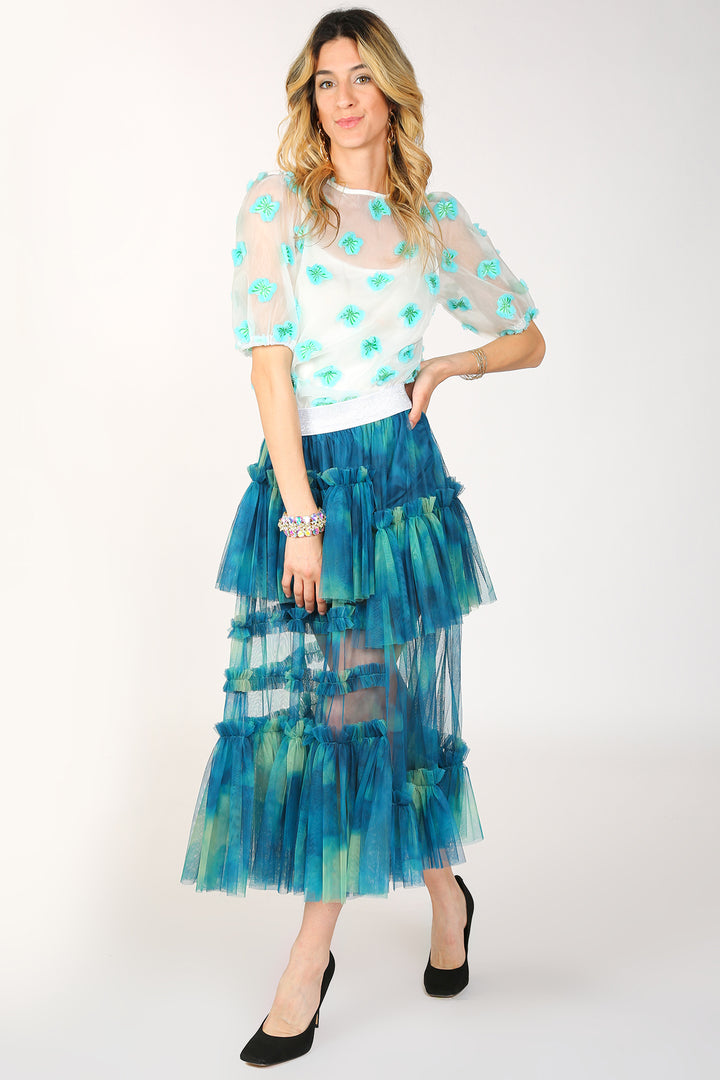 Miabella 3D Butterfly Organza Top - Shop Beulah Style