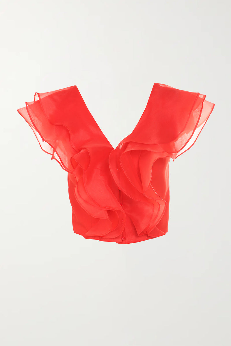 Avalon Ruffle Layered Crop Top Blouse - Shop Beulah Style