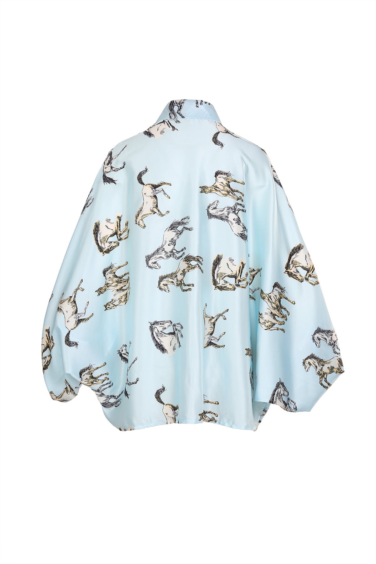 Angel Horse Printed Satin Blouse