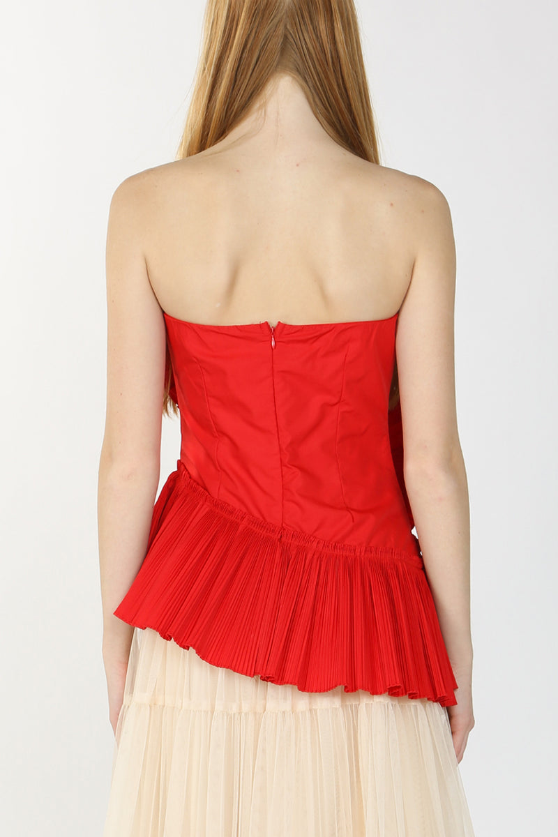 Angel 3D Pleated Flower Tube Bustier Top - Shop Beulah Style