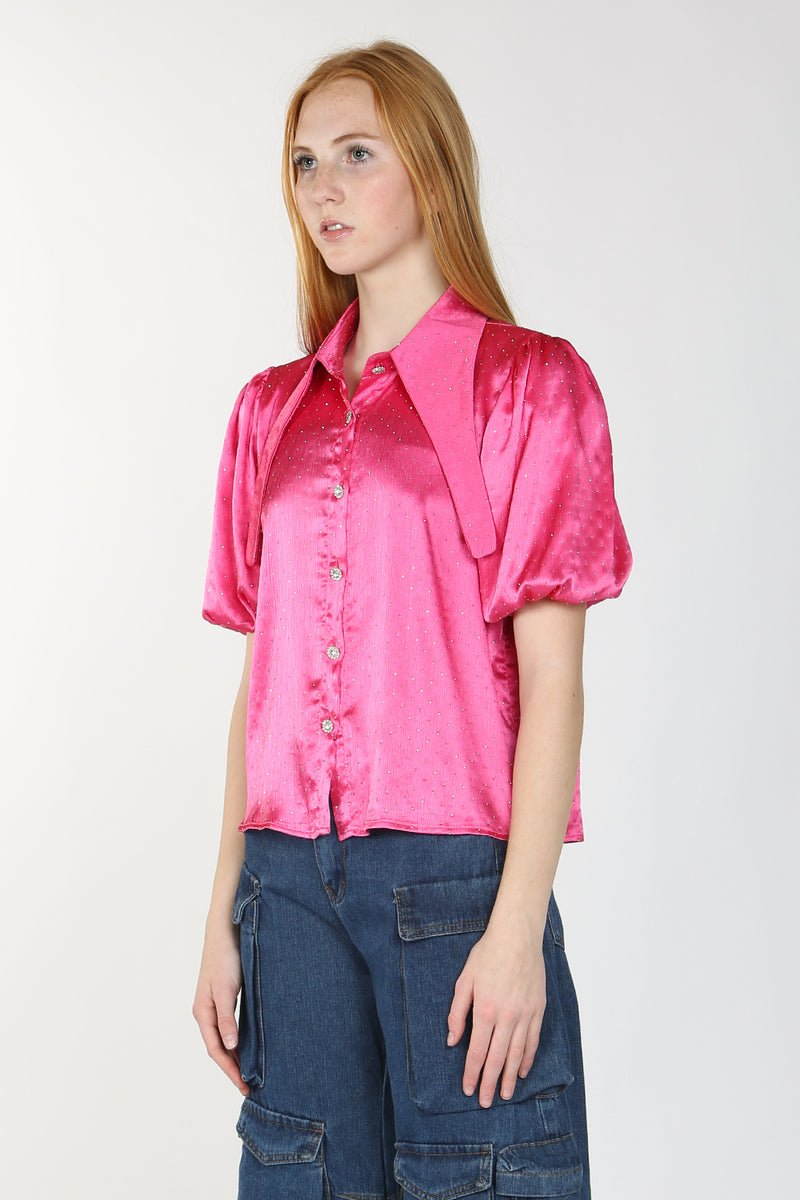 Quilla Sparkle Long Collar Shirt - Shop Beulah Style