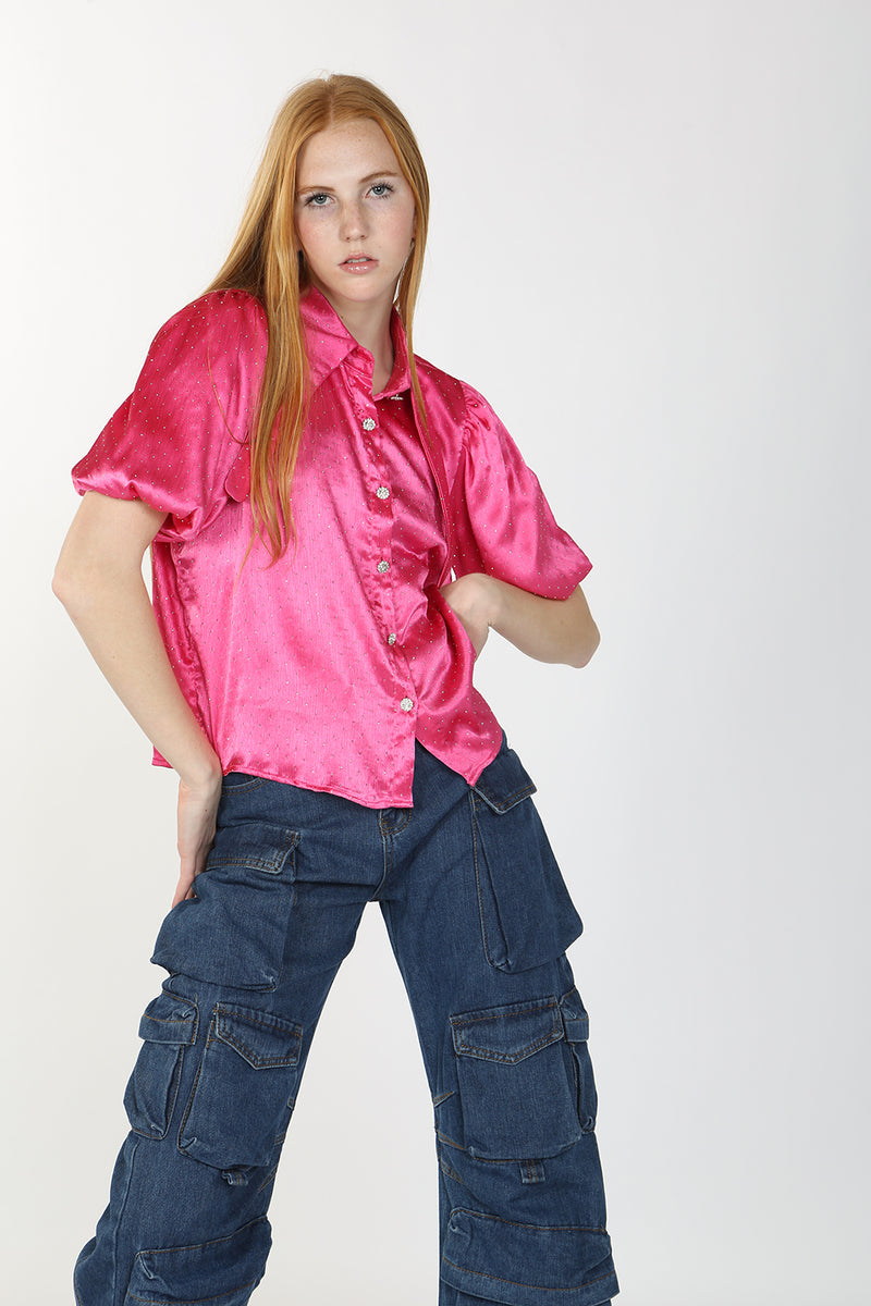 Quilla Sparkle Long Collar Shirt - Shop Beulah Style