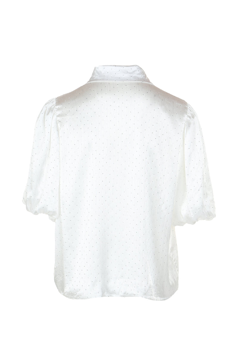 Mackenzie Diamante Bubble Sleeve Shirt Top - Shop Beulah Style