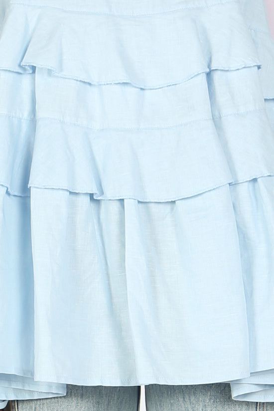 Jenny Ruffle Tiered Linen Slip Top - Shop Beulah Style
