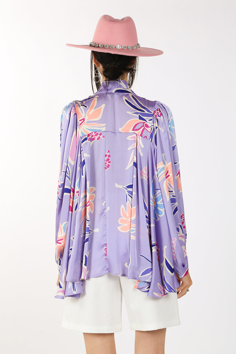 Sophina Floral Print Flower Blouse - Shop Beulah Style