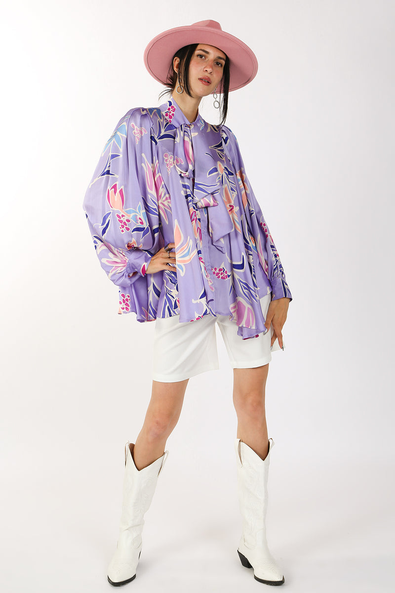 Sophina Floral Print Flower Blouse - Shop Beulah Style
