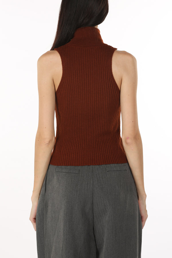 Brooke Sleeveless Turtleneck Knit Sweater - Shop Beulah Style