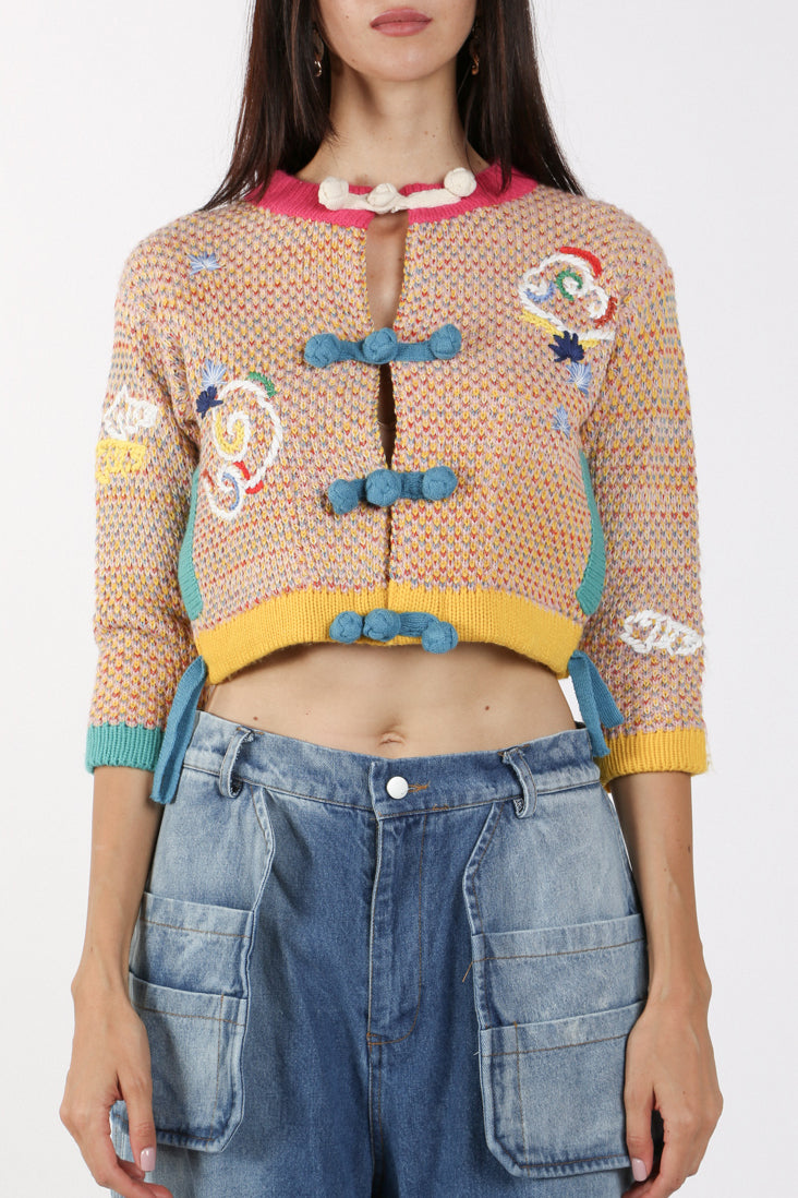 Thomas Multicolor Sweater Crop Top - Shop Beulah Style