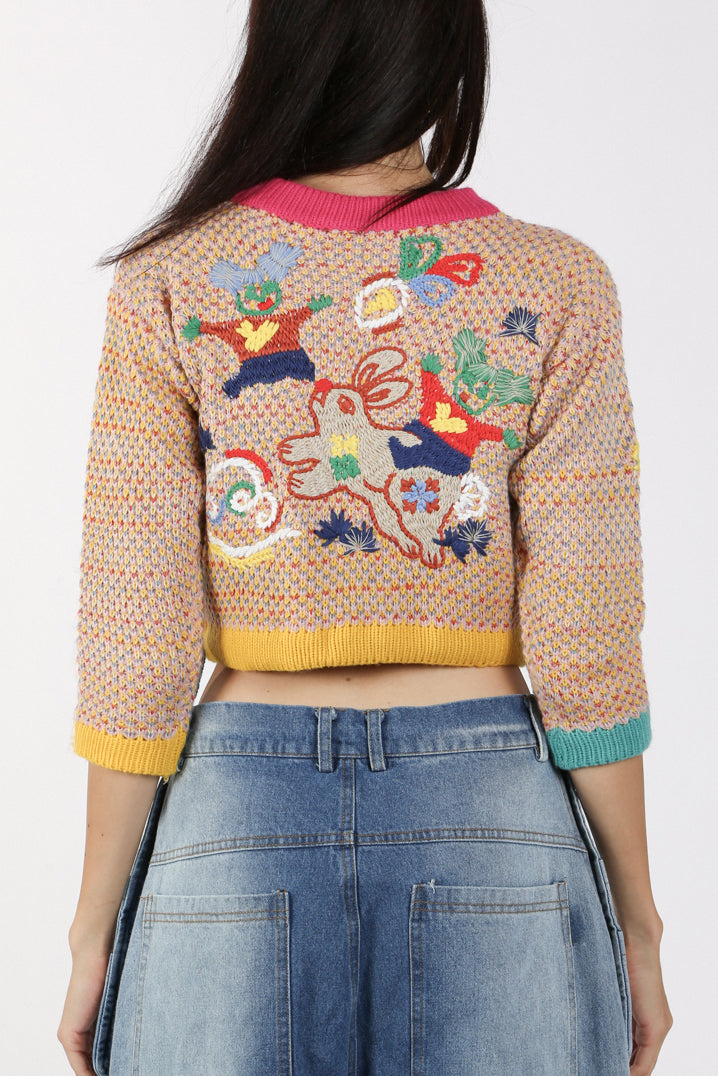 Thomas Multicolor Sweater Crop Top - Shop Beulah Style