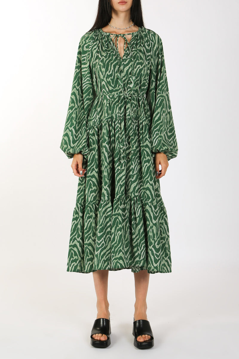Jacqueline Zebra Printed Midi Dress - Shop Beulah Style