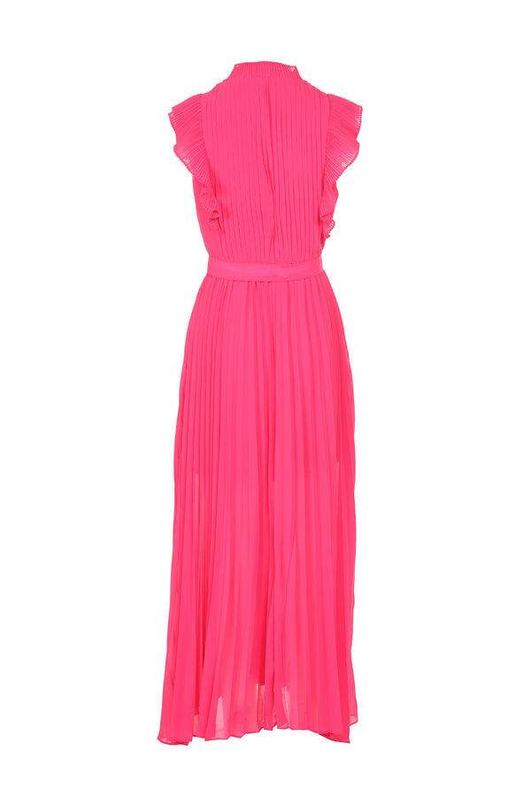 Pleated Chiffon Sleeveless Maxi Dress - Shop Beulah Style