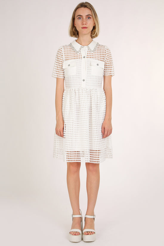 Maisie Lace Hollow Out Net Elegant Midi Dress - Shop Beulah Style