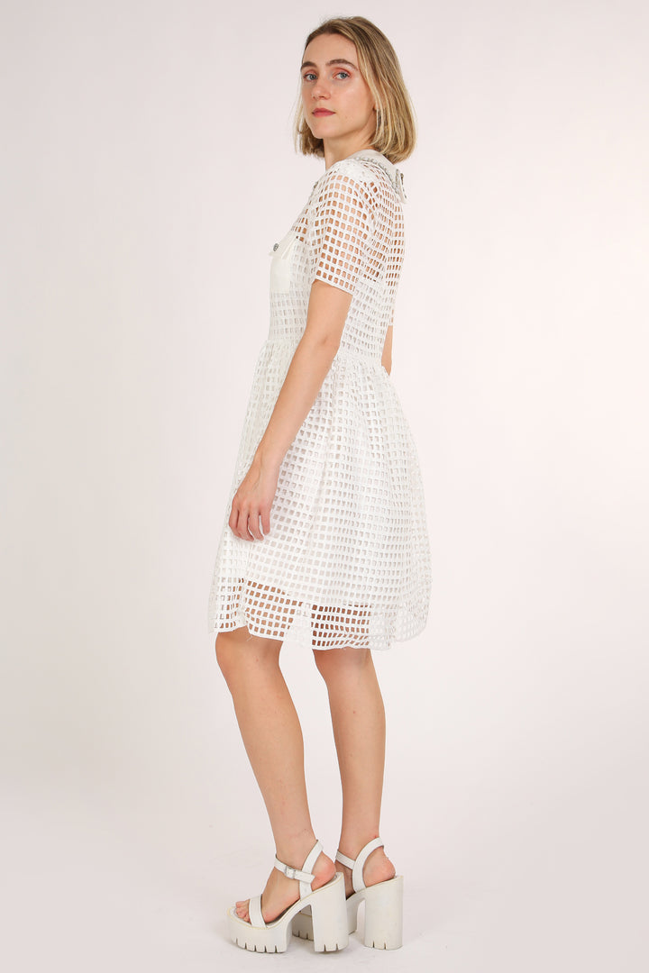 Maisie Lace Hollow Out Net Elegant Midi Dress