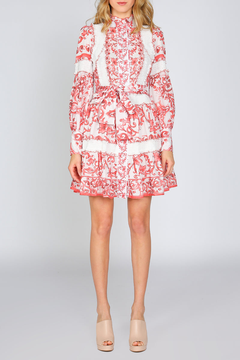 Joelle Floral Print Smocked A-Line Mini Dress - Shop Beulah Style