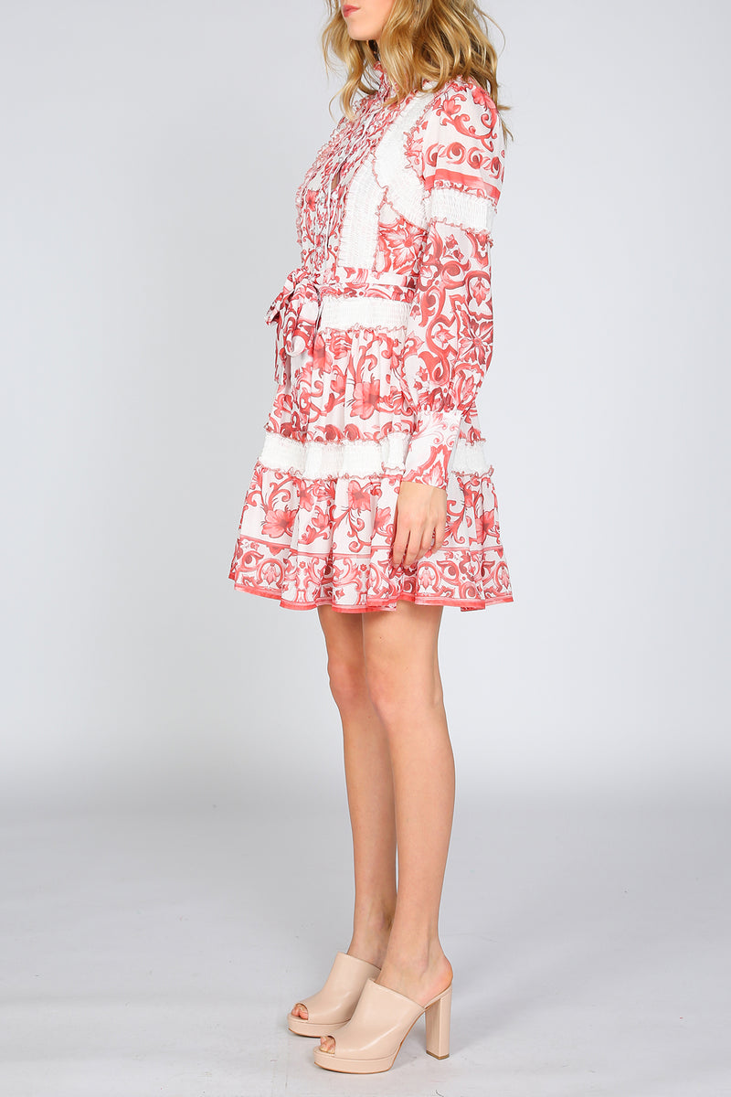 Joelle Floral Print Smocked A-Line Mini Dress - Shop Beulah Style