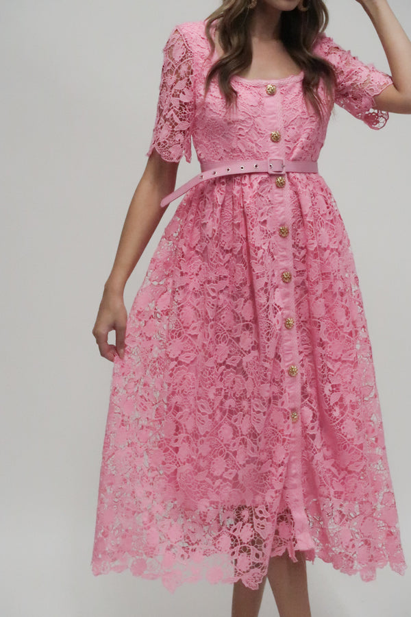 Emilia Romantic Lace Midi Dress - Shop Beulah Style