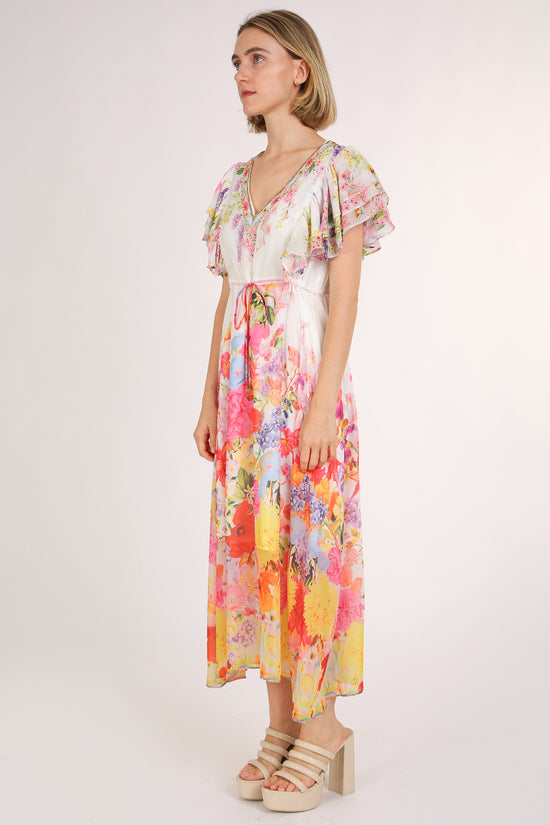 Korbin Multicolor Floral Printed V-Neck Dress - Shop Beulah Style